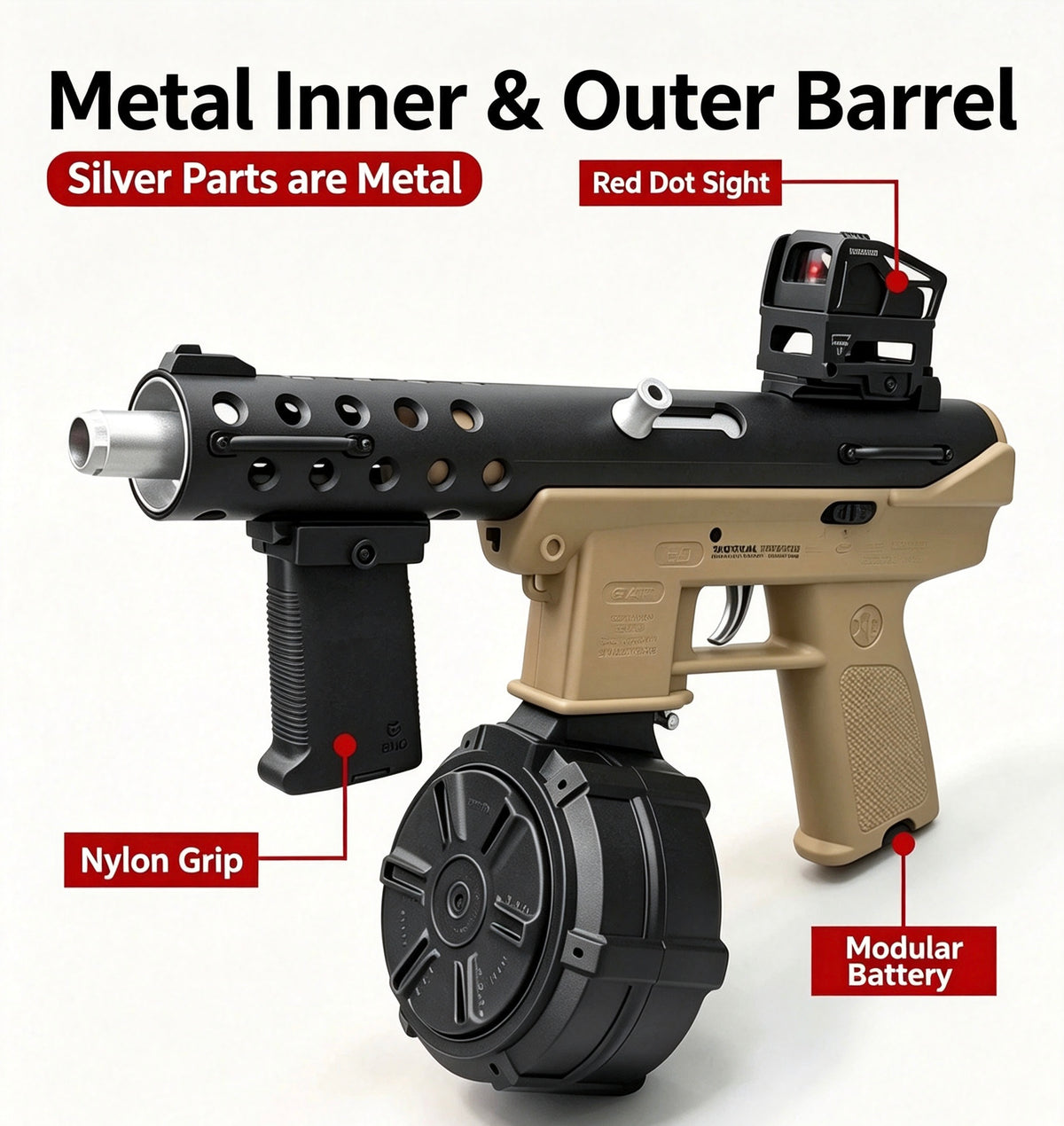 TEC9 Gel Ball Hobby Display Model | Third Generation Luminous Collectible Toy Model