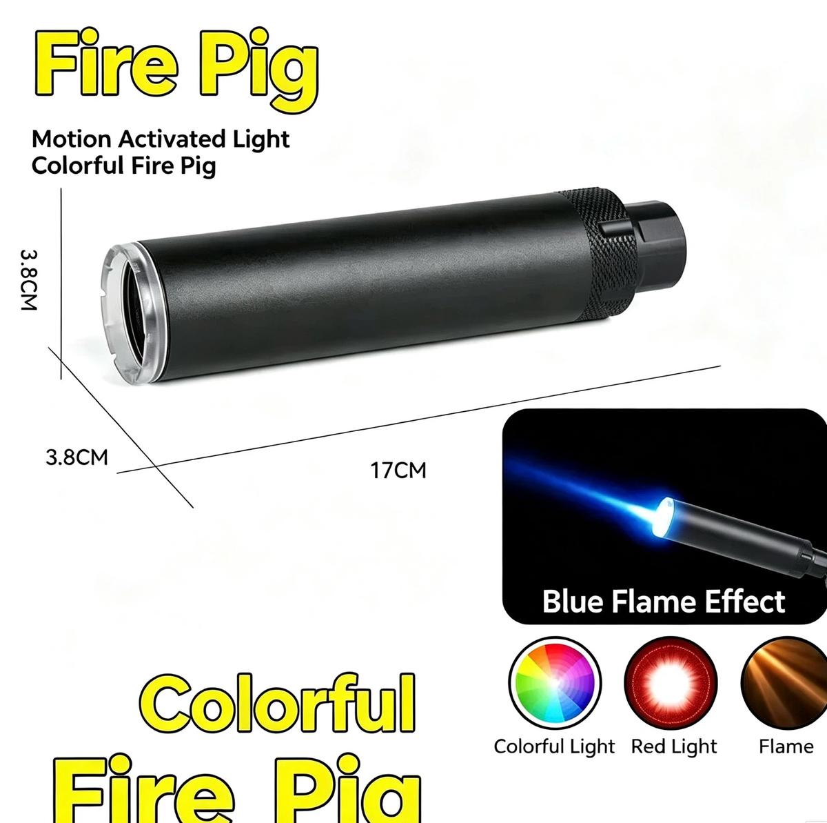 Colorful Fire Pig Tracer Unit, Motion Activated Light Effect for Toy Blaster, Multiple Light Modes