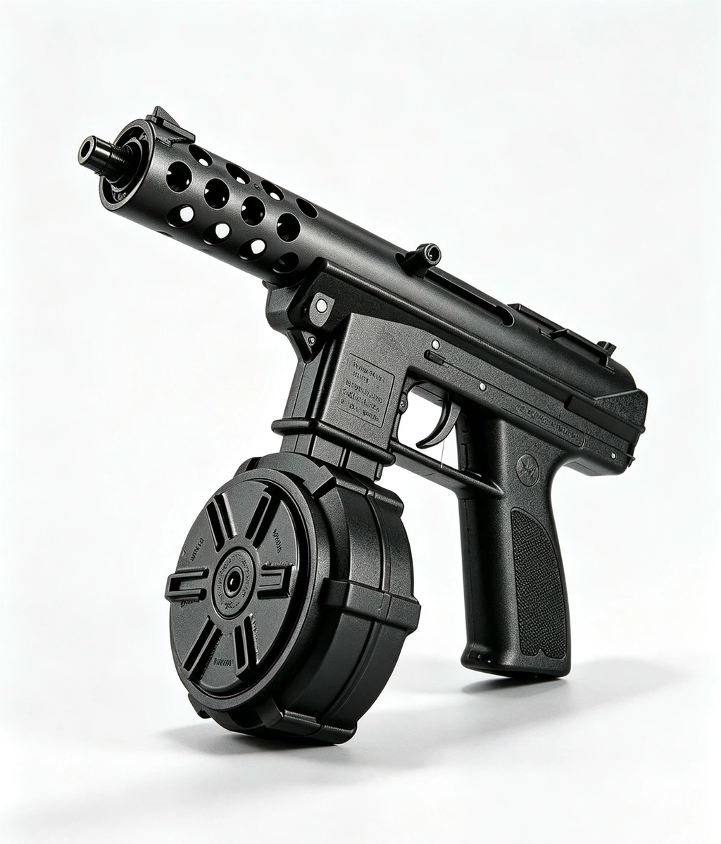 Full‑Auto TEC‑9 Toy Blaster, Alloy Gearbox & Fire Control System, Outdoor Game Toy