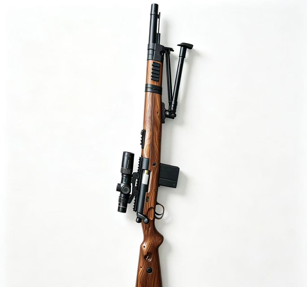 Vintage Wood Grain Sniper Rifle Model Toy, Bolt Action Gel Blaster Toy with Bipod for Outdoor Game