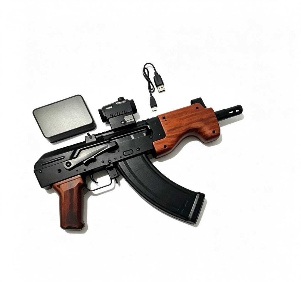 Wood Grain Hobby Toy Launcher, Electric Magazine, Dual Game Modes