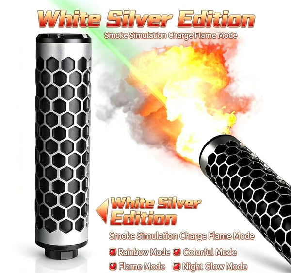 Simulated Flame Smoke Muzzle Decor | RGB Multi Light Effect Tactical Attachment