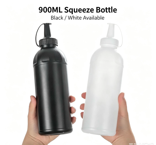 900ML Fast Loading Squeeze Bottle, Gen 3 Upgraded Cap Toy Gel Bead Refill Container, Black & White Option