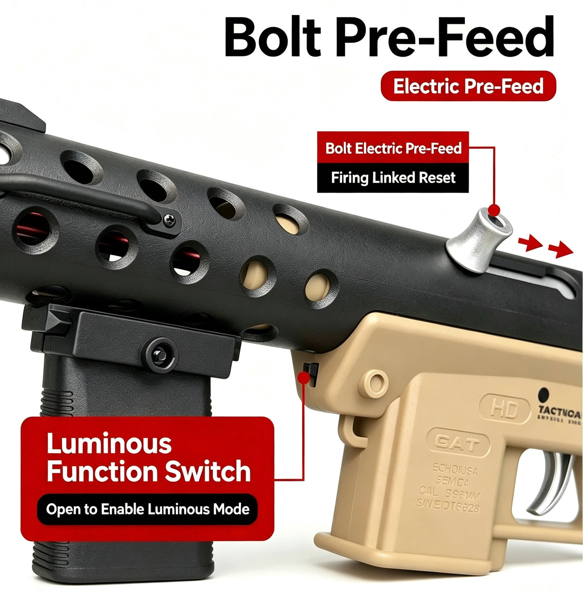 TEC9 Gel Ball Hobby Display Model | Third Generation Luminous Collectible Toy Model