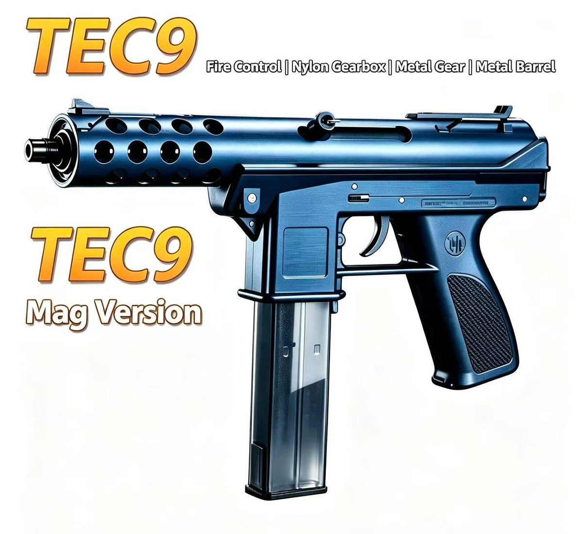 Full‑Auto TEC‑9 Toy Blaster, Alloy Gearbox & Fire Control System, Outdoor Game Toy