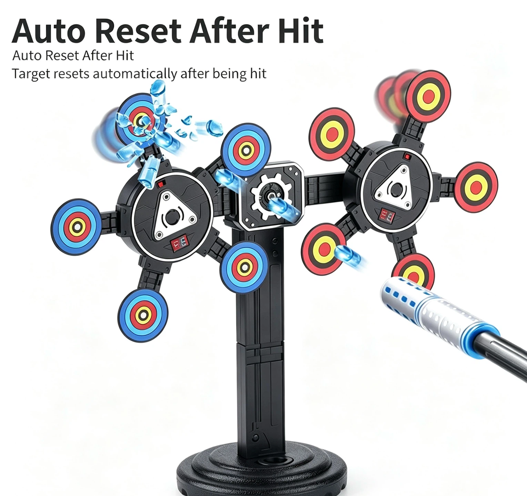 Electric Rotating Scoring Target, Auto Reset Shooting Target for Soft Darts & Water Darts, Kids Shooting Game Toy