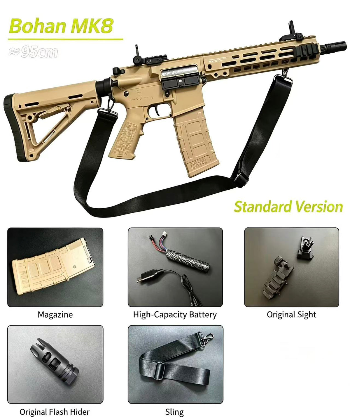 MK8 Electric Soft‑Bullet Toy Gun, Semi‑Auto & Full‑Auto Assault‑Style Blaster for Boys