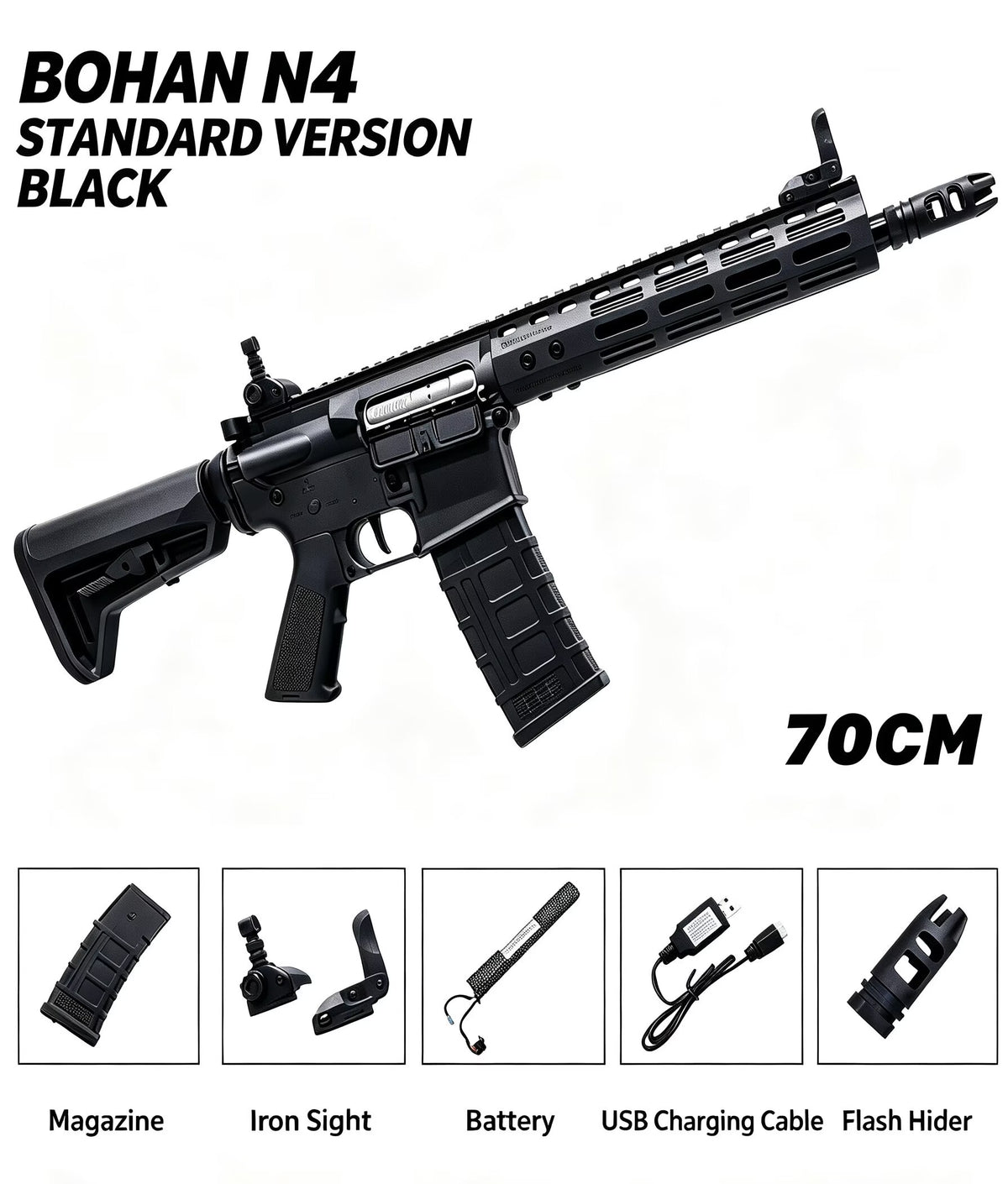 N4 Tactical Toy Blaster，Single‑Shot / Auto / Pre‑Feed Mode
