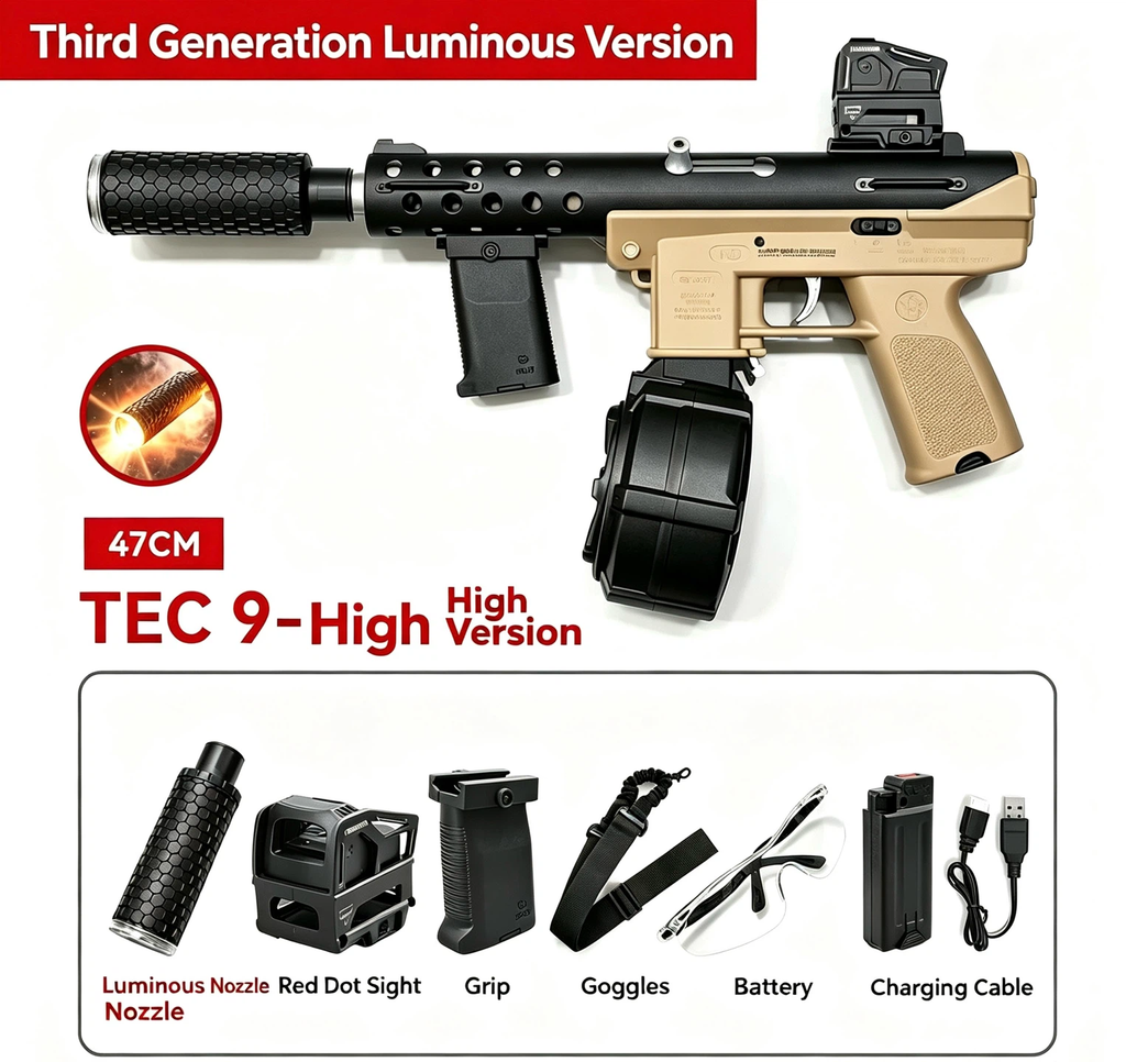 TEC9 Gel Ball Hobby Display Model | Third Generation Luminous Collectible Toy Model