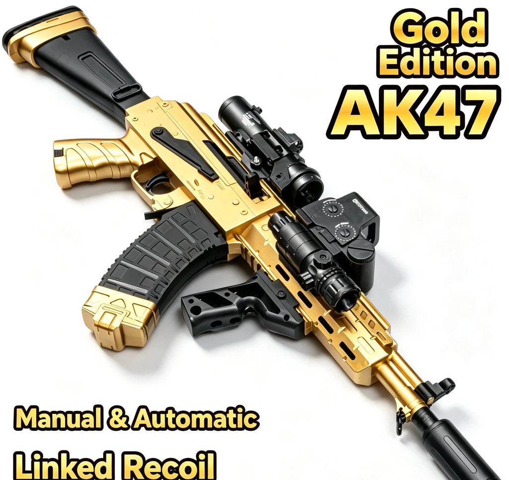 Kids AK47 Gel Blaster Toy | Manual & Automatic Mode, Linked Recoil, Safe for Children