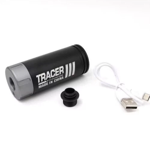 4th Gen Rainbow Tracer Silencer, 14mm Reverse Thread Toy Tracer Unit with Rainbow Tracer Effect & Simulated Muzzle Flash for Gel Blaster