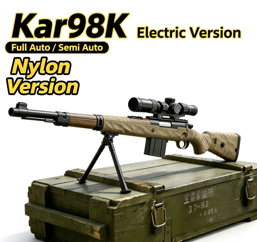 Kar98K Spielzeug-Blaster-Modell, Nylon, elektrisch betrieben, Halb- und Vollautomatik-Modus, Requisite für Cosplay und Outdoor-Spiele