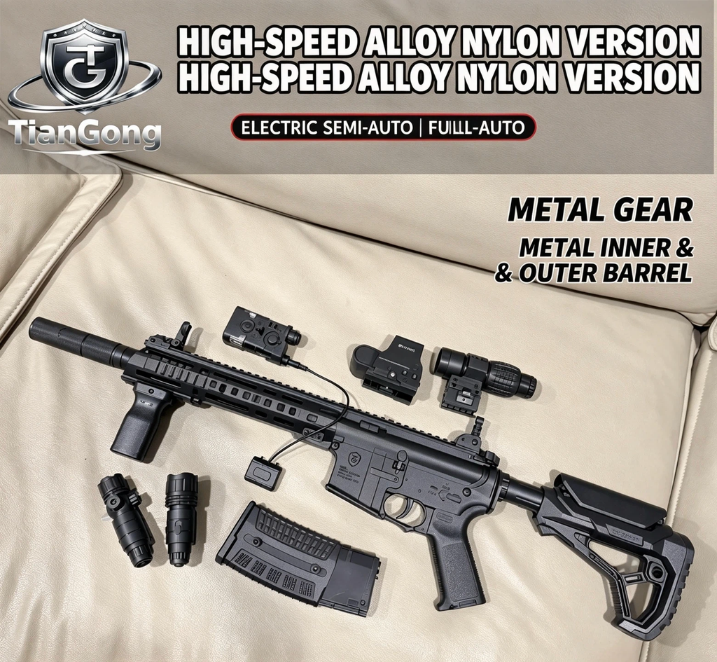 F4 Wargame Electric Toy Blaster with Metal Gear & Blowback Effect
