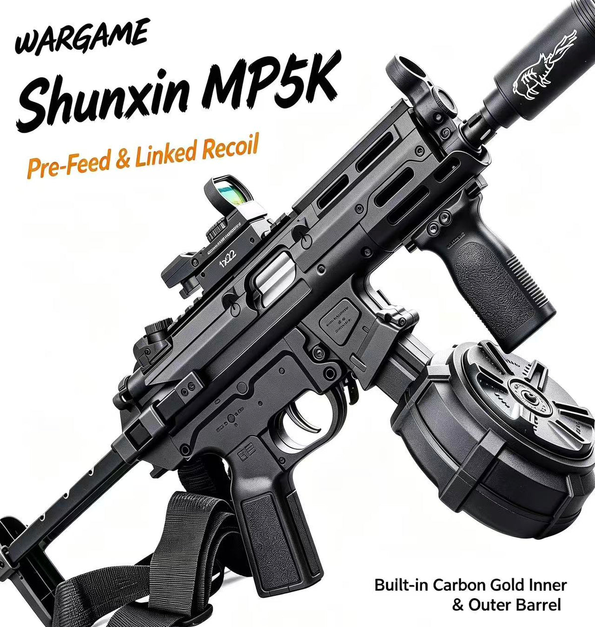 MP5‑Style Electric Tactical Toy Blaster, Blowback Recoil, Semi & Full‑Auto Shooting