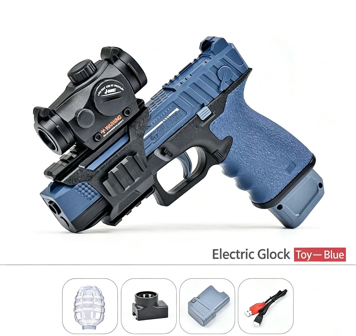 Electric Collectible Pistol Display Model | M1911 & Glock Options, Tactical Scope Attachment, Rechargeable