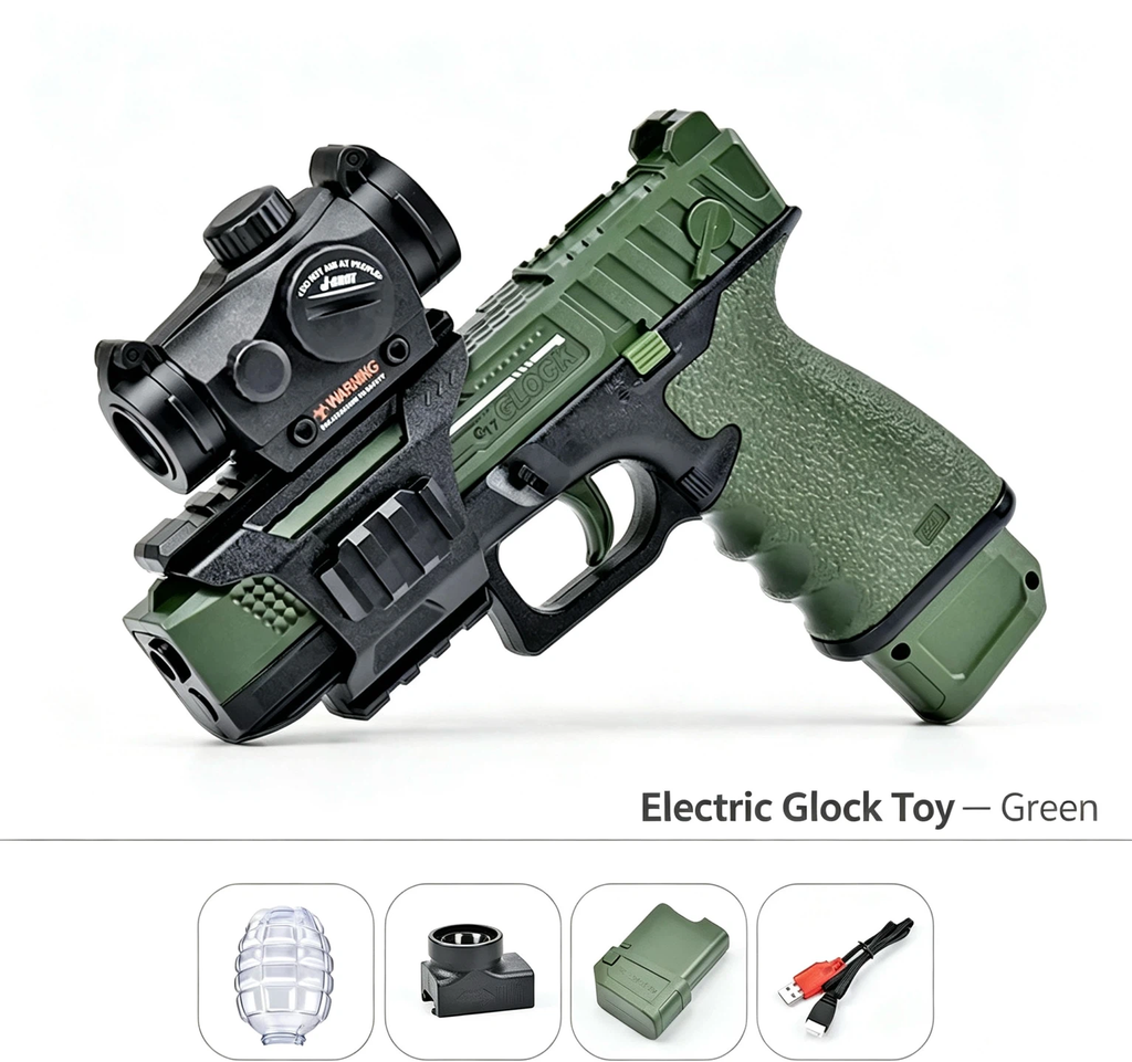 Elektrisch Gel Blaster Pistool Speelgoed | M1911 & Glock Opties, Tactische Richtkijker, Oplaadbaar Buitenspeelgoed voor Schietspellen
