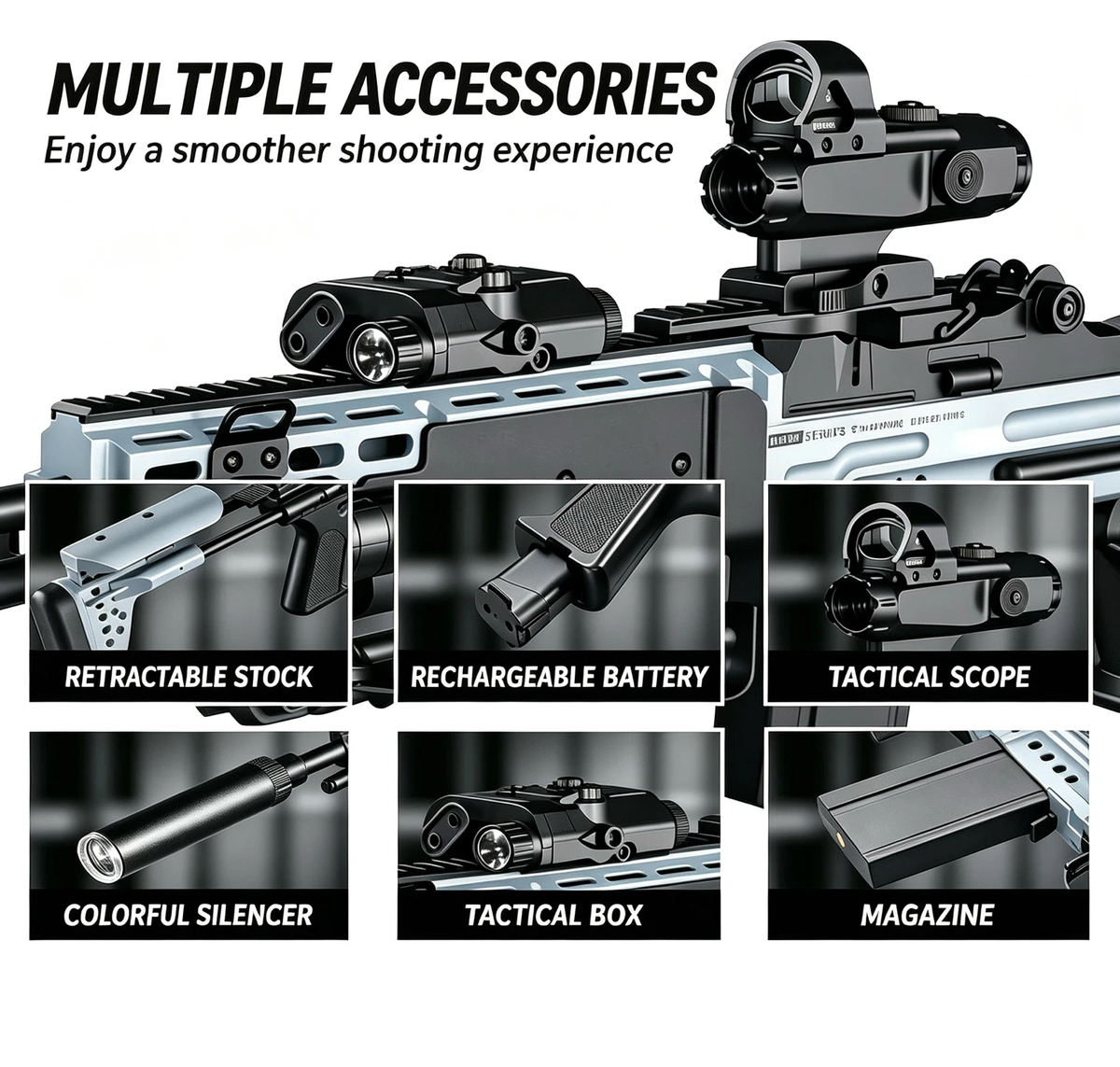 MK14 Tactical Display Model Replica, Full Accessories Kit