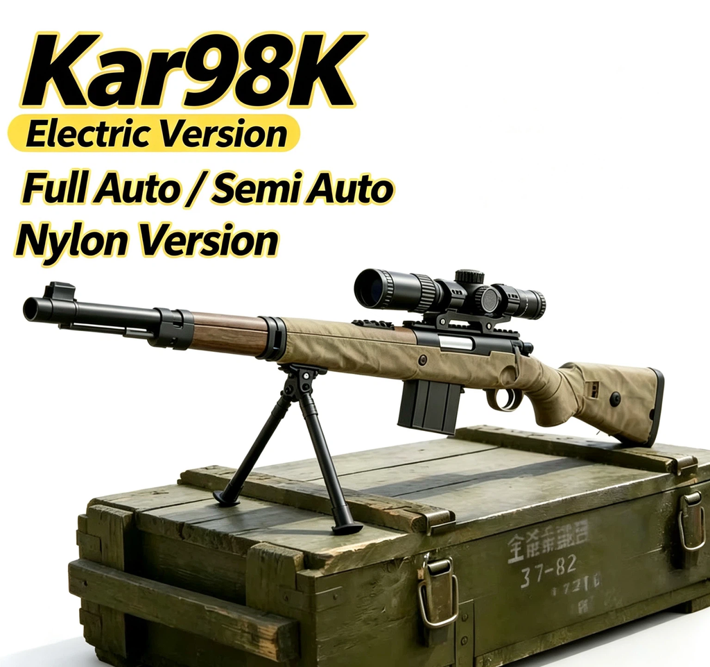 Kar98K Spielzeug-Blaster-Modell, Nylon, elektrisch betrieben, Halb- und Vollautomatik-Modus, Requisite für Cosplay und Outdoor-Spiele