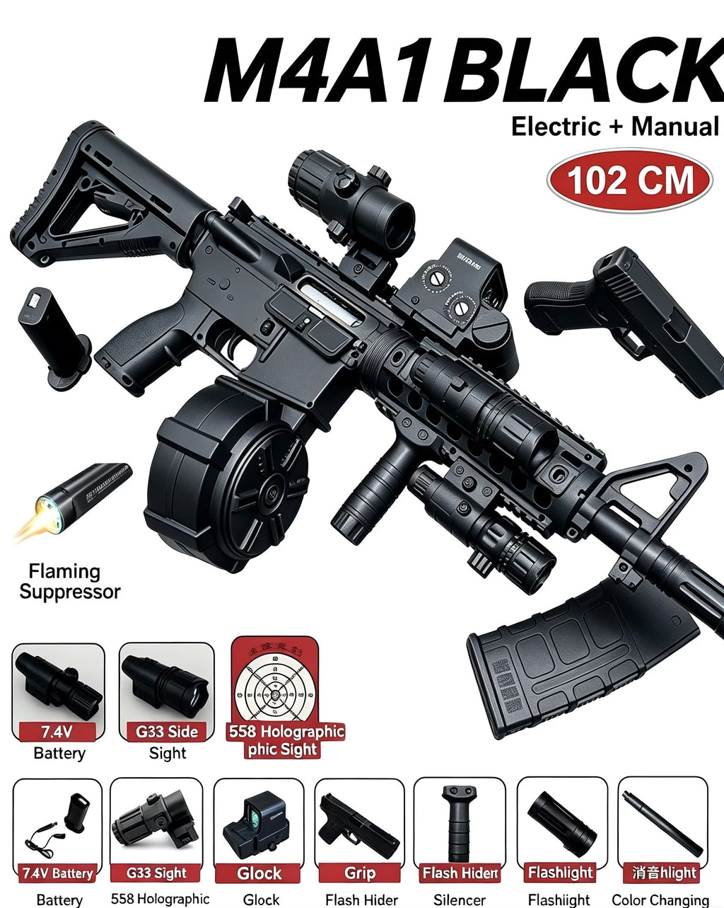 Elektrisches taktisches Spielzeugmodell aus Nylon M4