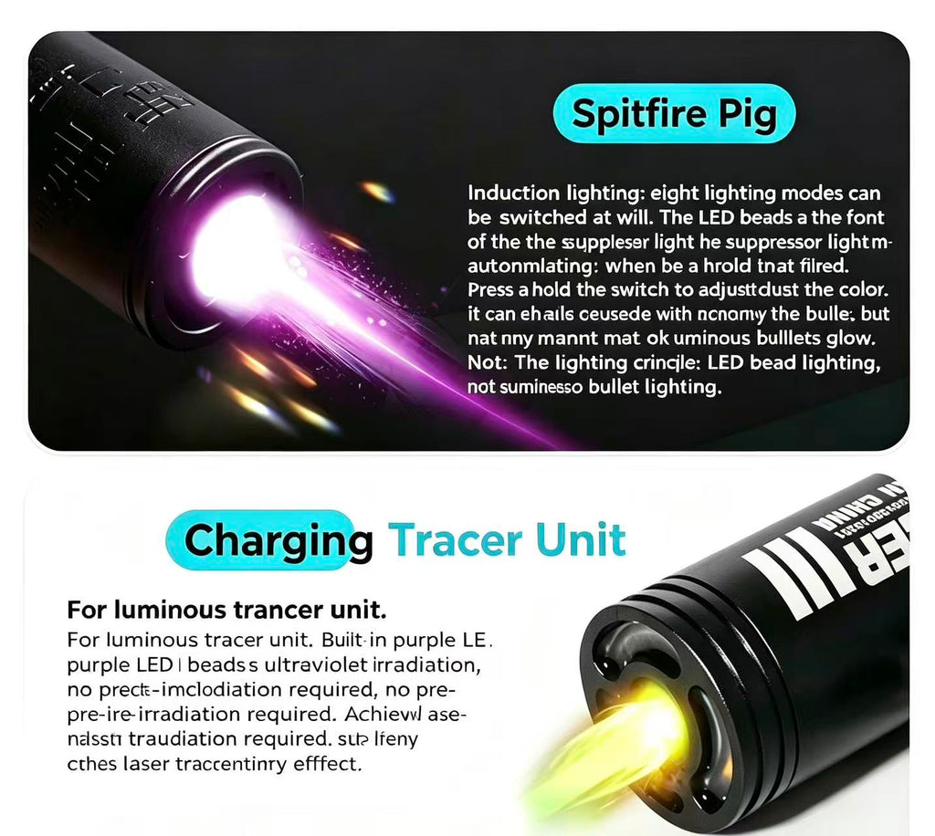 140mm RGB Tracer Unit Spitfire Effect, Rechargeable