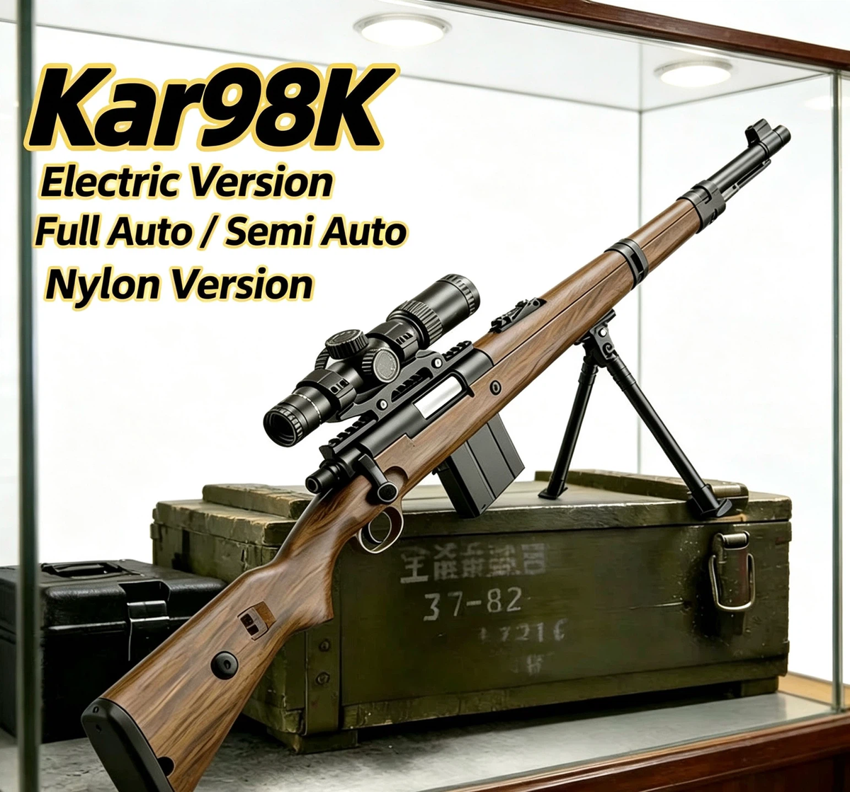 Kar98K Game Blaster Toy Model, Nylon Electric Powered, Semi & Full Auto Mode, Cosplay & Outdoor Game Prop